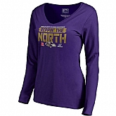Women Ravens Purple Long Sleeve 2018 NFL Playoffs Reppin' The North T-Shirt,baseball caps,new era cap wholesale,wholesale hats
